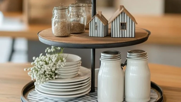 a tiered tray for kitchen