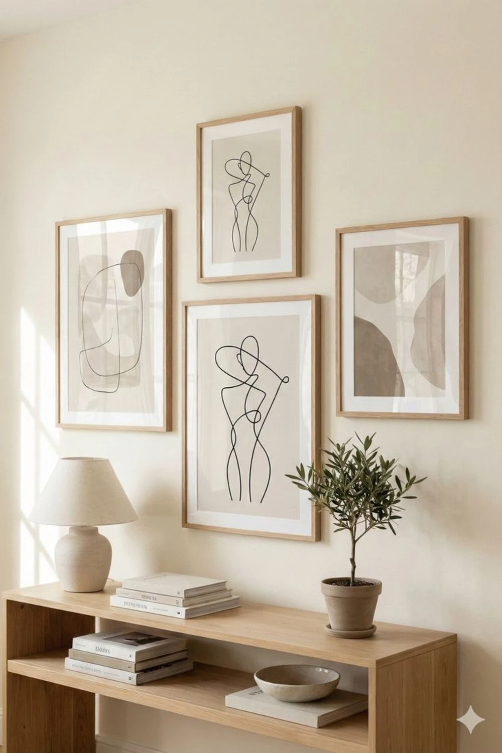 entryway wall with line arts