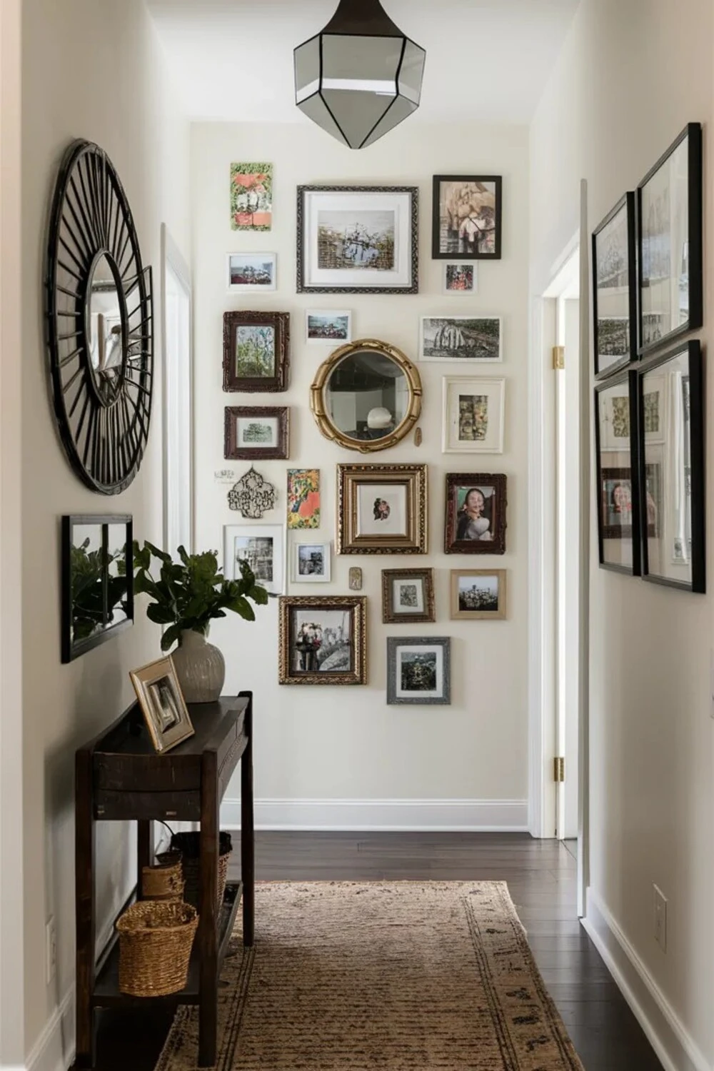 small entryway wall with photos