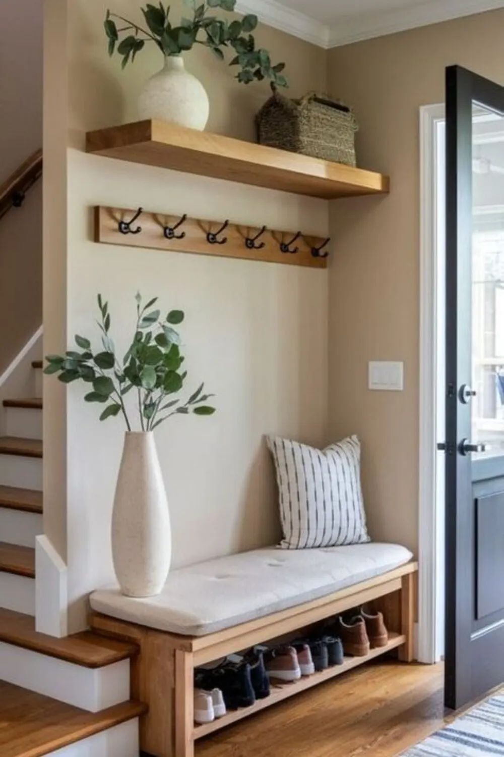 entryway bench with storage for shoes