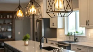 modern lighting over kitchen island