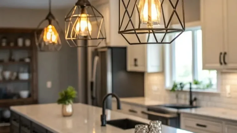 modern lighting over kitchen island